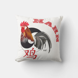 Coussin Coq en étoile chinoise