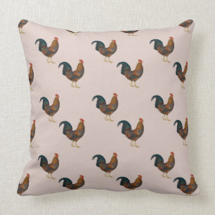 Coussin Coqs vintages