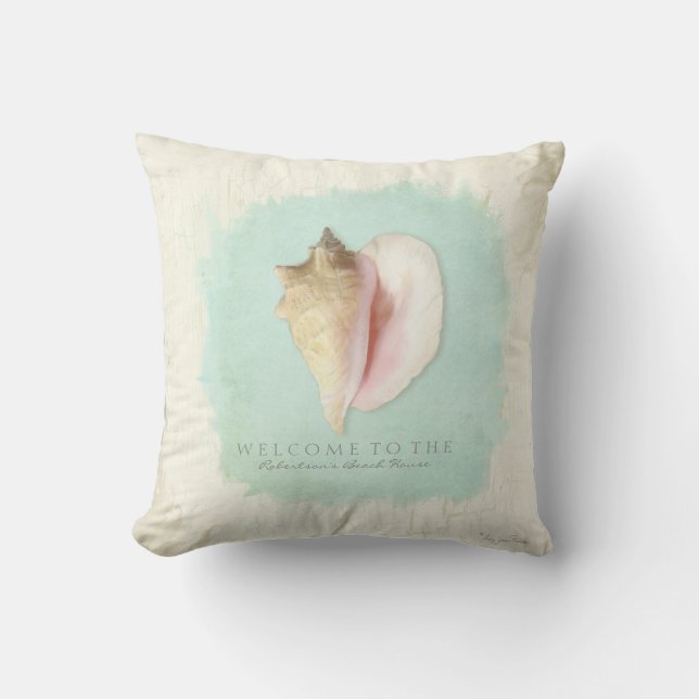Coussin Coque d'Affiche de bienvenue de Beach House person (Recto)