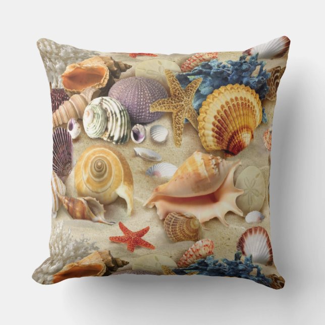 Coussin Coques de mer sur la plage (Recto)