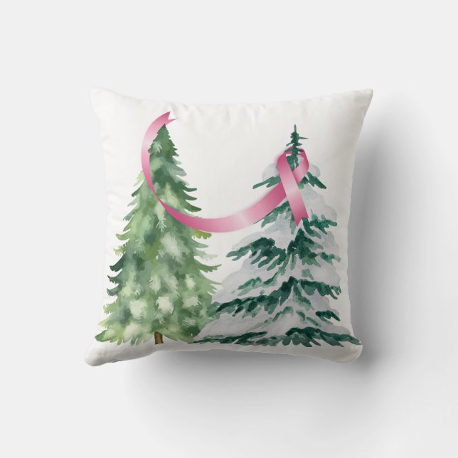 Coussin Coquette Arbre de Noël, Sensibilisation au cancer  (Verso)
