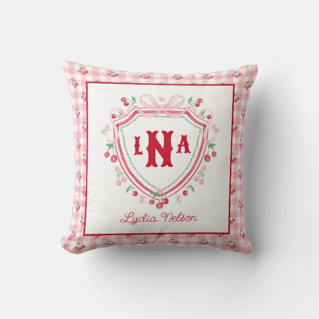 Coussin Coquette Cherry Monogam (Recto)