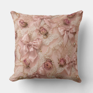 Coussin Coquette Lace & Pearls Pillow