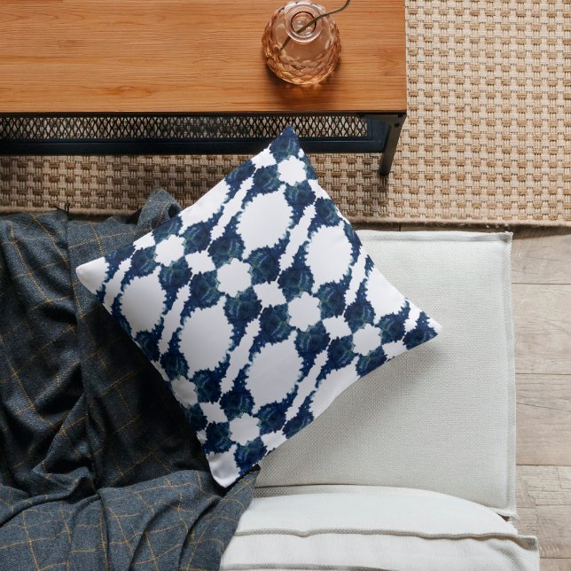 Coussin Coquillage bleu moderne Murex abstrait artistique (Créateur téléchargé)