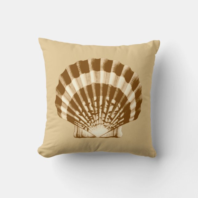 Coussin Coquillage - brun et beige (Recto)
