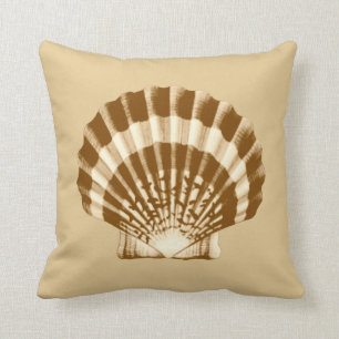 Coussin Coquillage - brun et beige