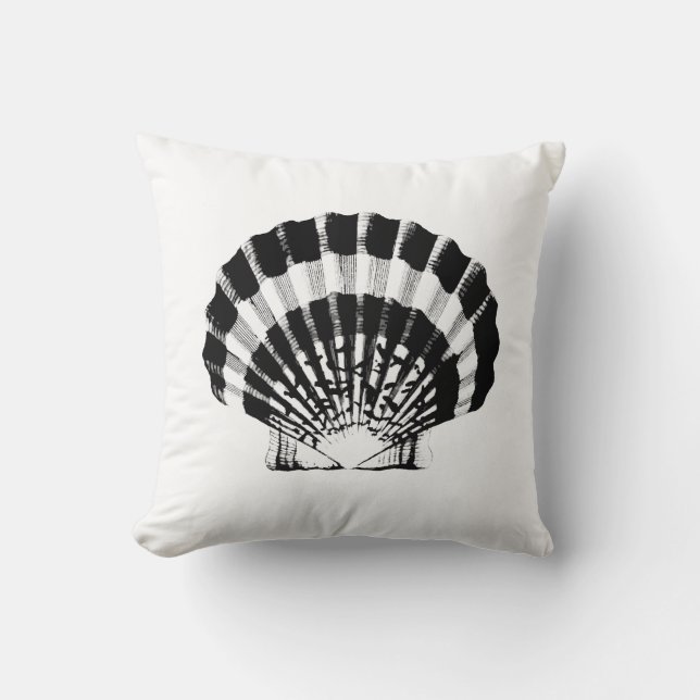 Coussin Coquillage - noir et blanc (Recto)