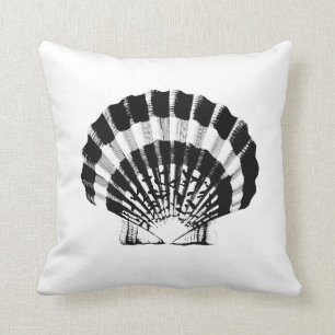 Coussin Coquillage - noir et blanc