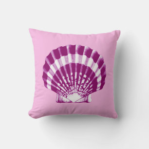 Coussin Coquillage - violet et blanc