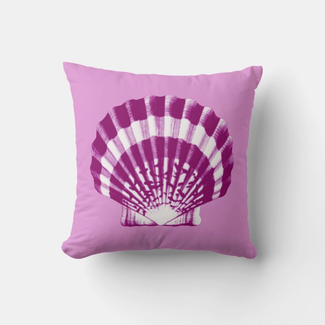 Coussin Coquillage - violet et violet (Recto)
