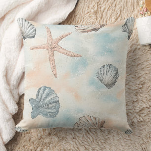 Coussin Coquillages aquatiques côtiers & Étoile de mer sci