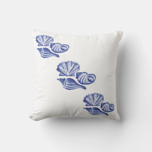 Coussin Coquillages bleu océan