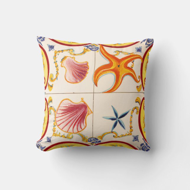 Coussin Coquillages de charme et Starfish (Recto)