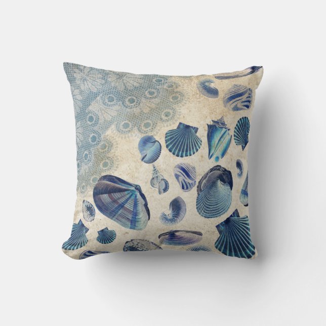 Coussin Coquillages d'Ocean Beach (Recto)