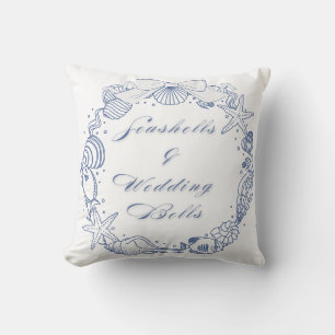 Coussin Coquillages et Cloches de Mariage Design Littora