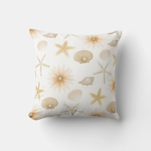 Coussin Coquillages et fleurs de Peach Beach Moderne Glamo