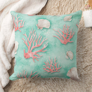 Coussin Coquillages et Motif de Vagues Océaniques (12)