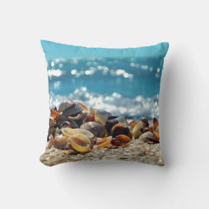 Coussin Coquillages et océan scintillant