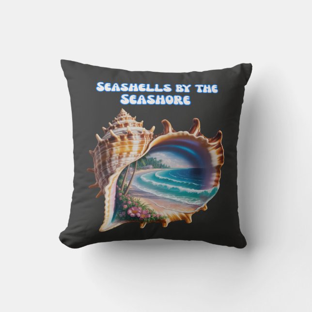 Coussin Coquillages modernes au bord de la mer  (Recto)