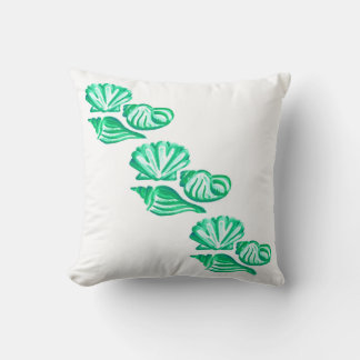 Coussin Coquillages verts