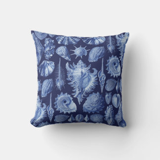 Coussin Coquillages vintages bleu