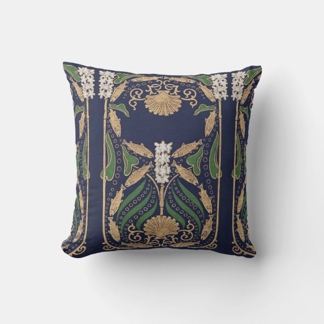 Coussin Coquille de mer St Jacques Art Nouveau (Recto)