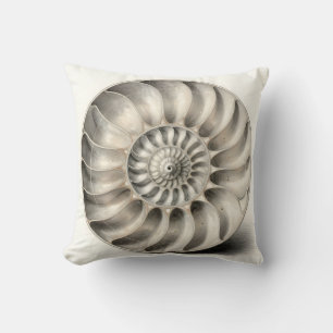 Coussin Coquille de nautile métallique Spirale Géométrique