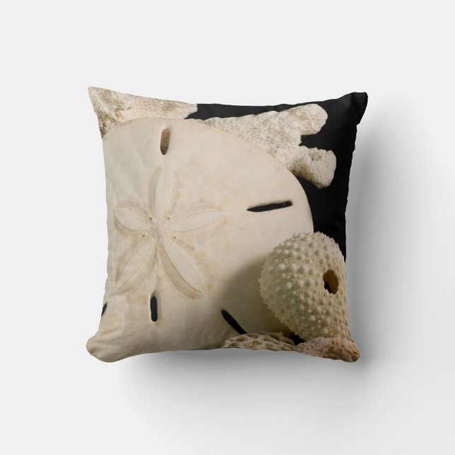 Coussin Coquilles blanches et dollar de sable (Recto)