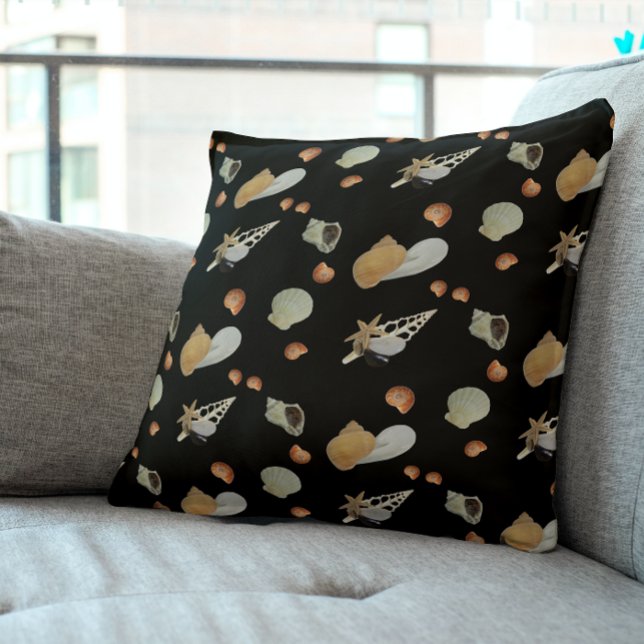 Coussin Coquilles de la mer été plage de lac côtier (Créateur téléchargé)