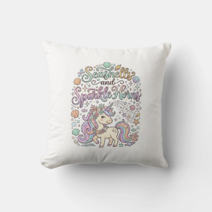 Coussin Coquilles de licorne et cornes scintillantes Vecte