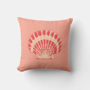 Coussin Coquilles de mer - corail et pêche