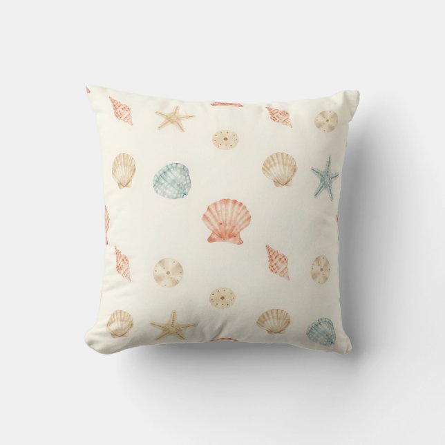 Coussin Coquilles délicates motif sans couture (Recto)