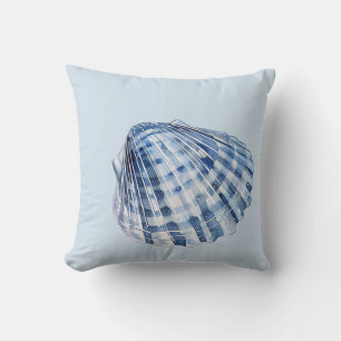 Coussin Coquilles marines bleues et blanches