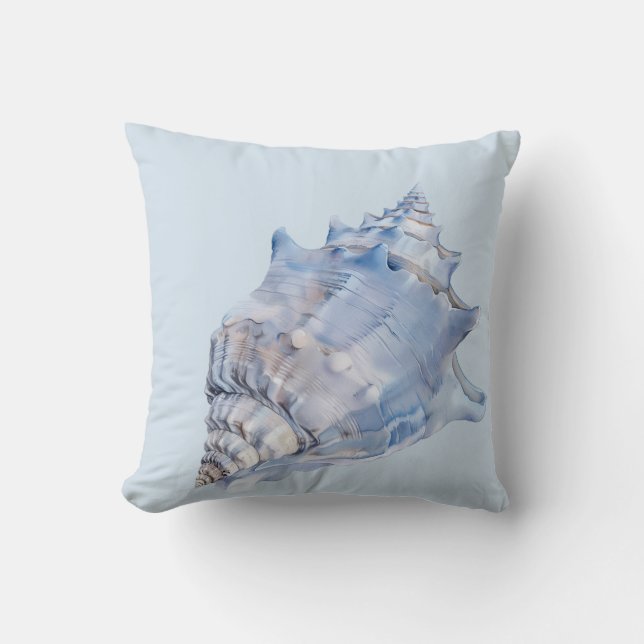 Coussin Coquilles marines bleues et blanches (Recto)
