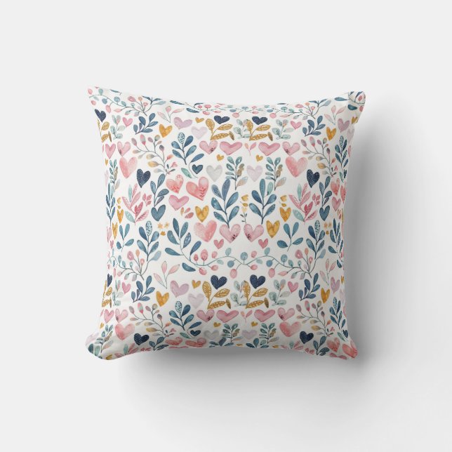 Coussin Corações em aquarela (Recto)