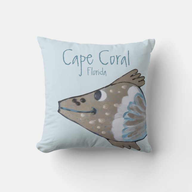 Coussin Corail adorable FL de cap d'art de poissons de (Recto)