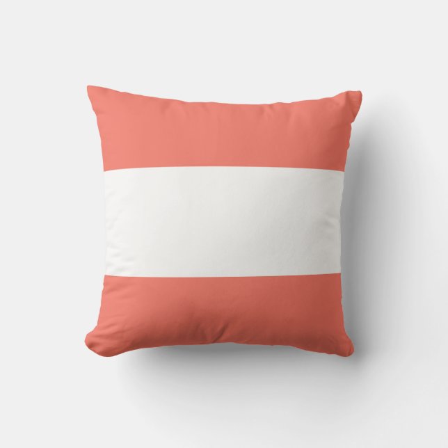 Coussin Corail blanc et vivant Broad Stripes Jeter Oreille (Recto)