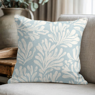 Coussin Corail Bleu Côté Mer