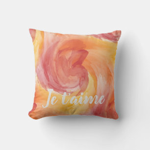 Coussin Corail Chaud Je Taime Abstrait