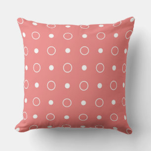 Coussin Corail clair et points blancs