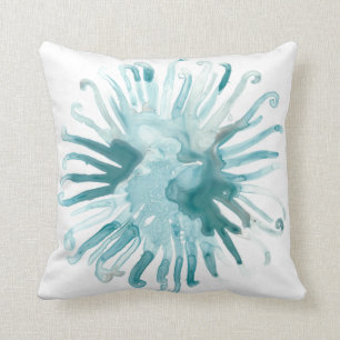 Coussin Corail d'aquarelle - bleu 2