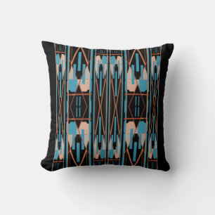 Coussin Corail de rouille turquoise sur mosaïque méditerra