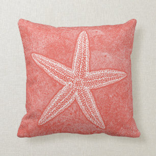 Coussin Corail d'étoiles de mer rose