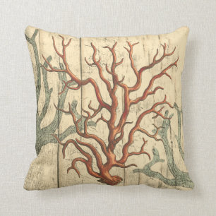 Coussin Corail en bois et petit