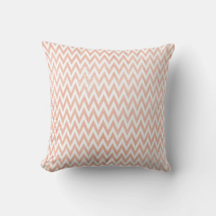 Coussin Corail et blanc Chevron