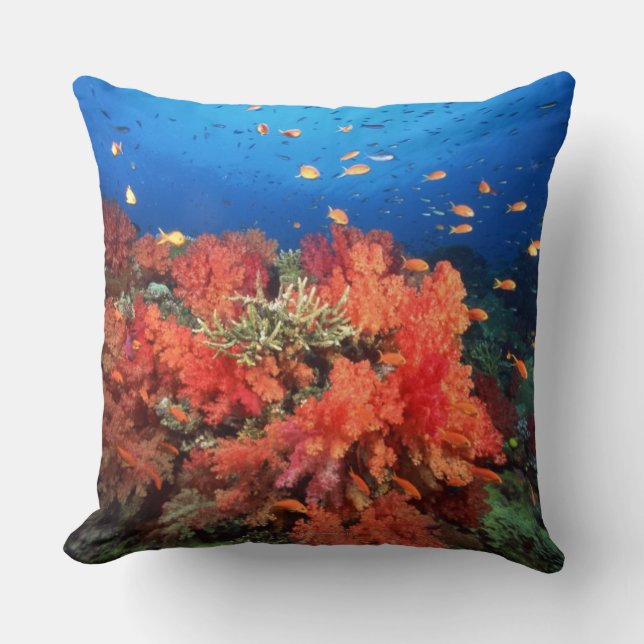 Coussin Corail et poissons (Recto)
