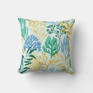 Coussin Corail Reef, Algues Motif sans mer.