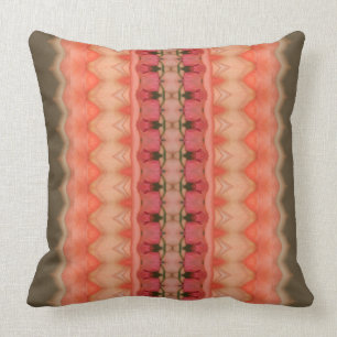 Coussin Corail Rose Et Olive Profond