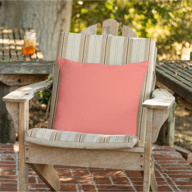 Coussin Corail rose moderne uni couleur unie (Chaise)