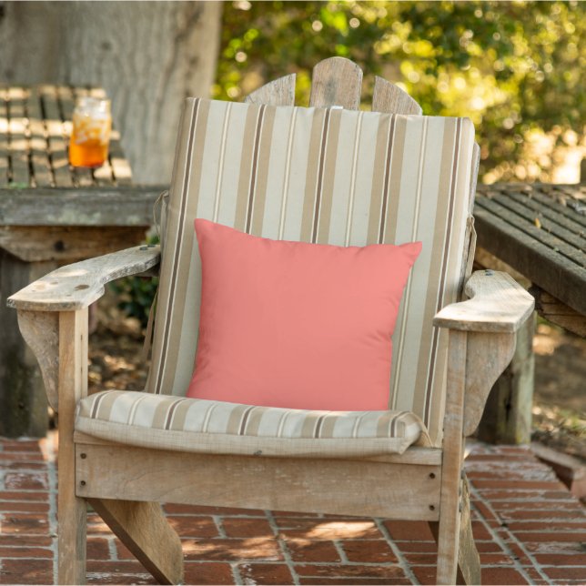Coussin Corail rose moderne uni couleur unie (Chaise)